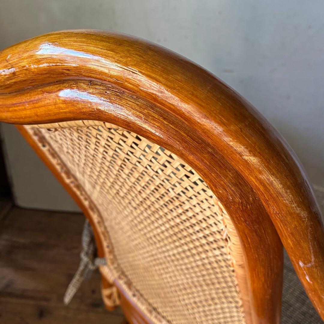 未使用 保管品 ラタン ラウンジチェア 回転式