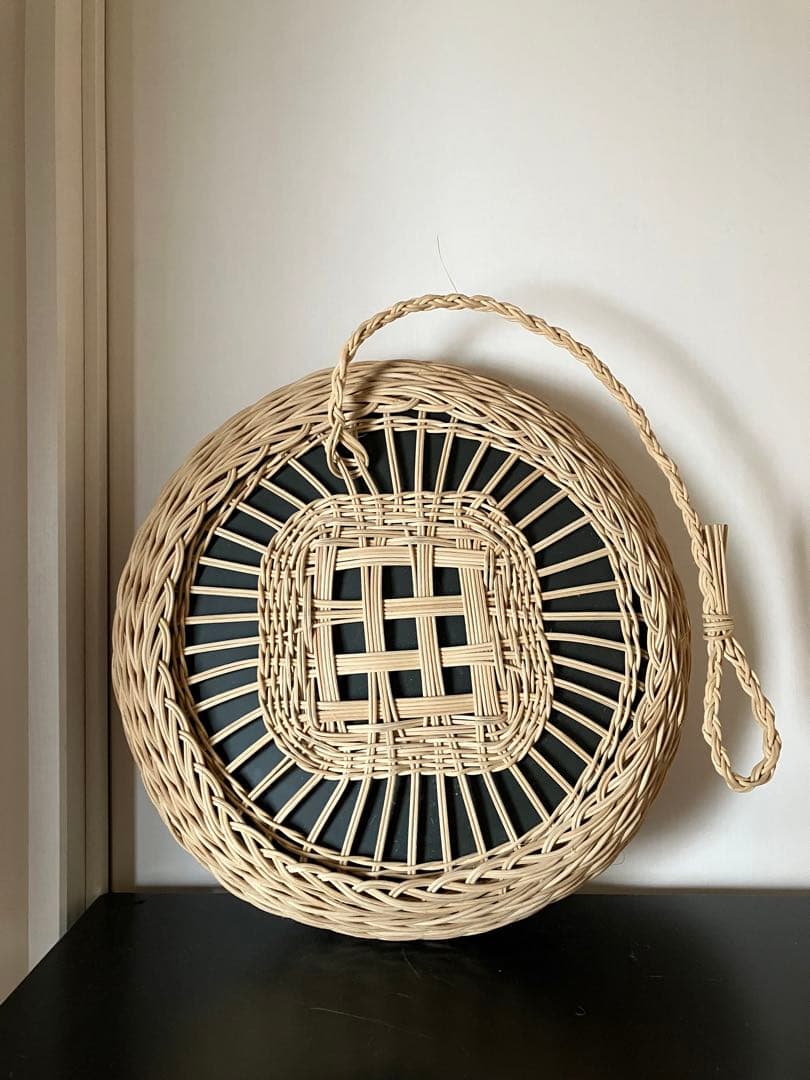 ラタンミラー　鏡　籐　吊り下げ