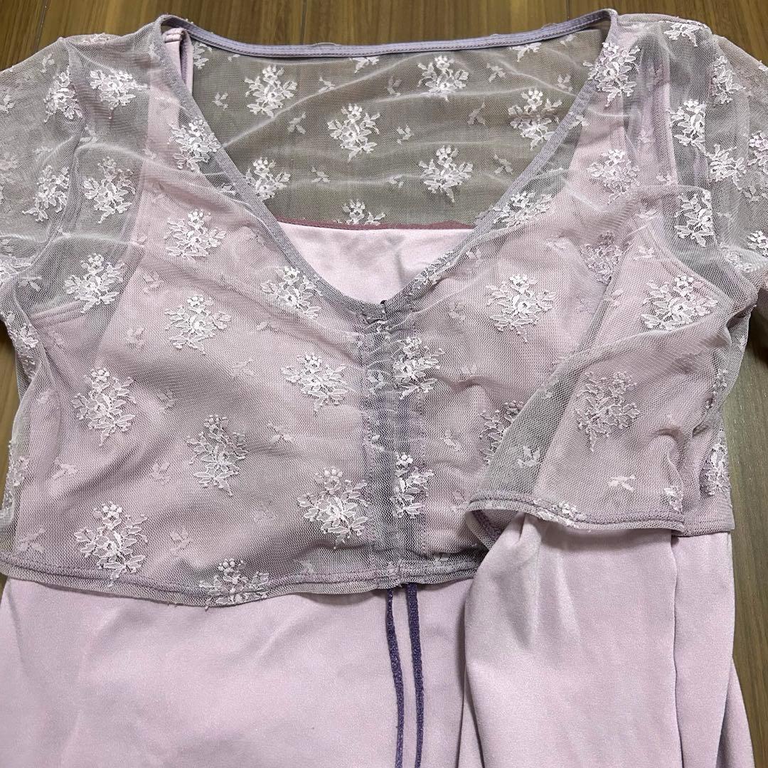 チャコット　ヨガウェアセット　レース付き上L,下Mサイズ