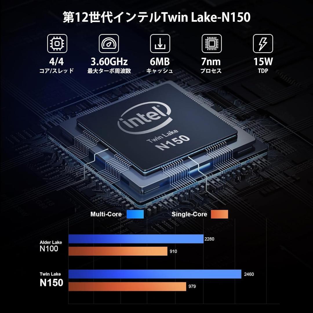 ミニpc 第12世代インテルTwin Lake-N150 512GB SSD
