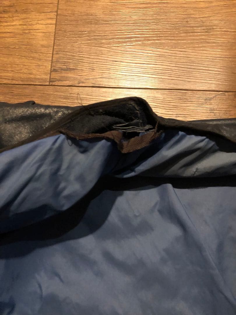 オールレザー スタジャン vintage ネイビー ボロ