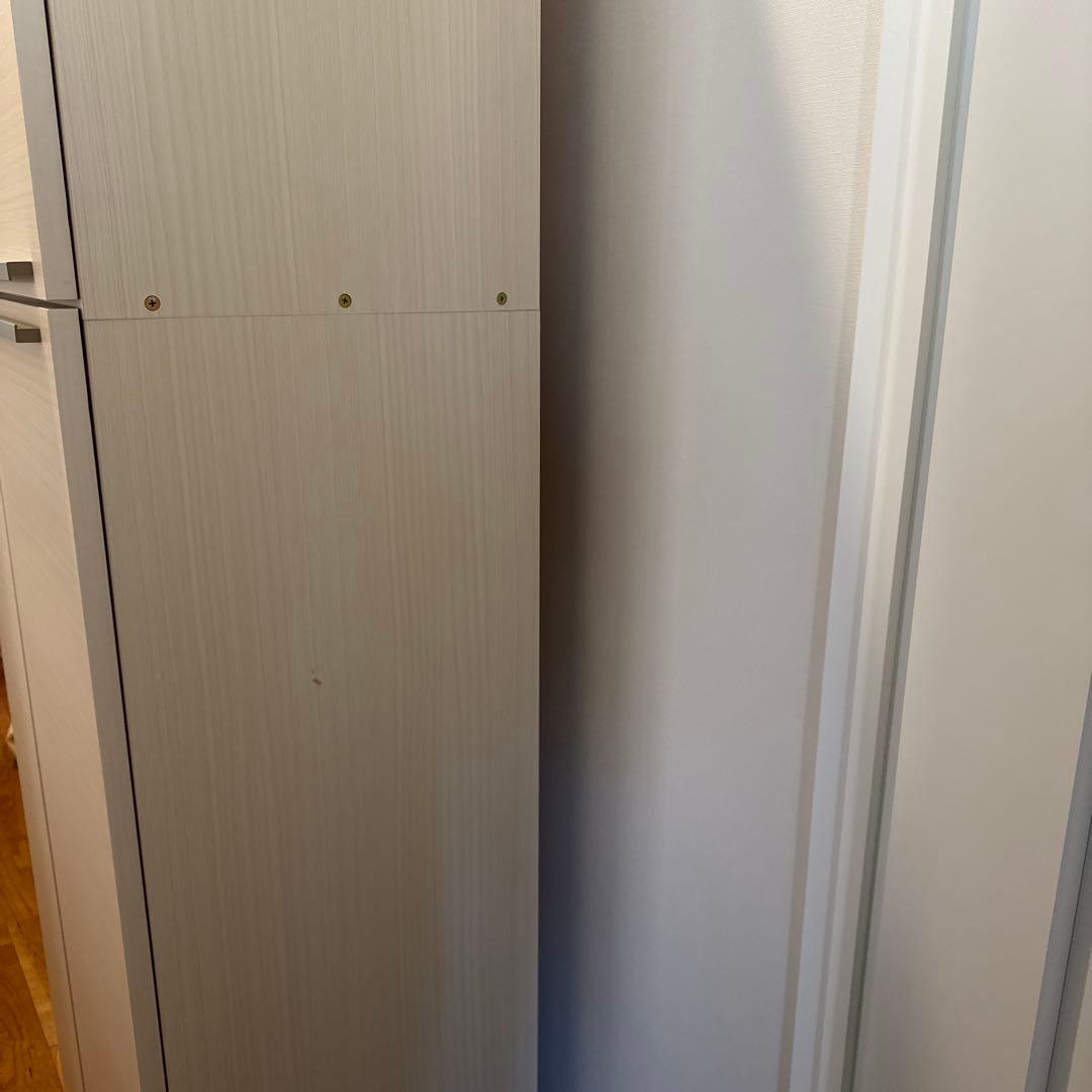 最後お値下げ★日本製 幅60 掃除機ラック収納棚ホワイト木製