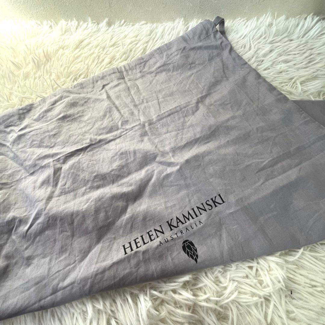 HELEN KAMINSKI ラフィアバッグ カゴバッグ レザーハンドル　グレー