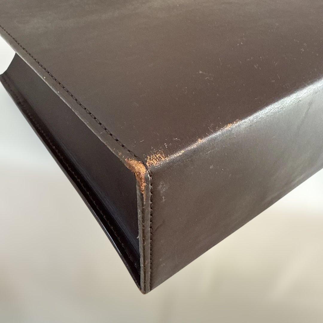 亀屋革具店　大きなトートバッグ肩掛けタイプ　ダークブラウン　（横幅40）