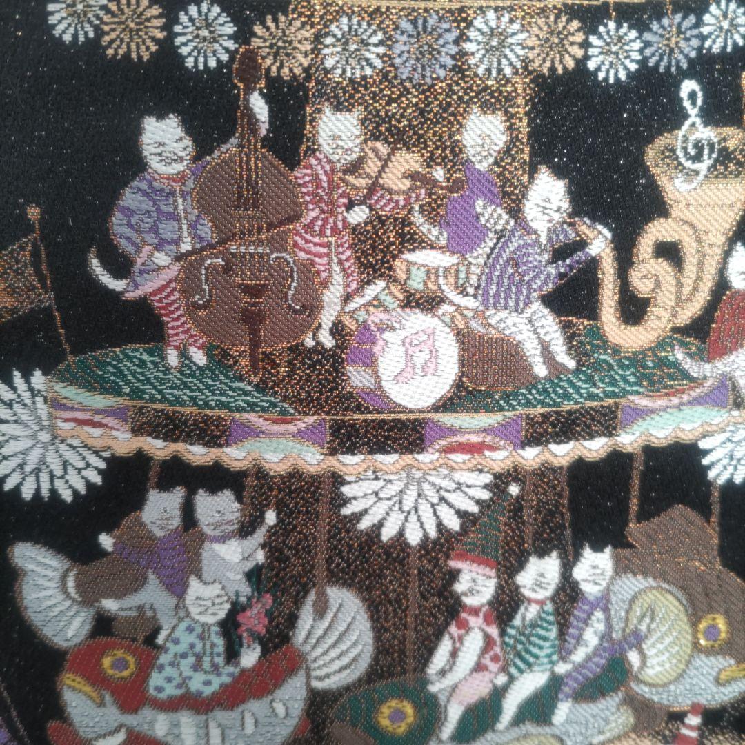 d*3様 猫柄　正絹袋帯