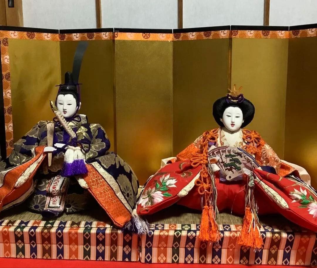 #親王飾り　●豪華衣装・良いお顔です。小道具あります、丁寧な作りです‼️−３３