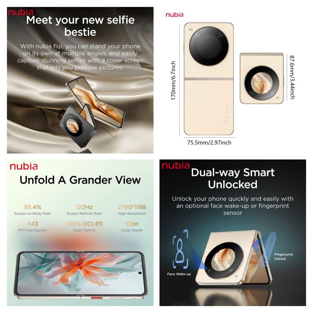 スマートフォン本体 nubia Flip 5G 8GB + 256GB Gold