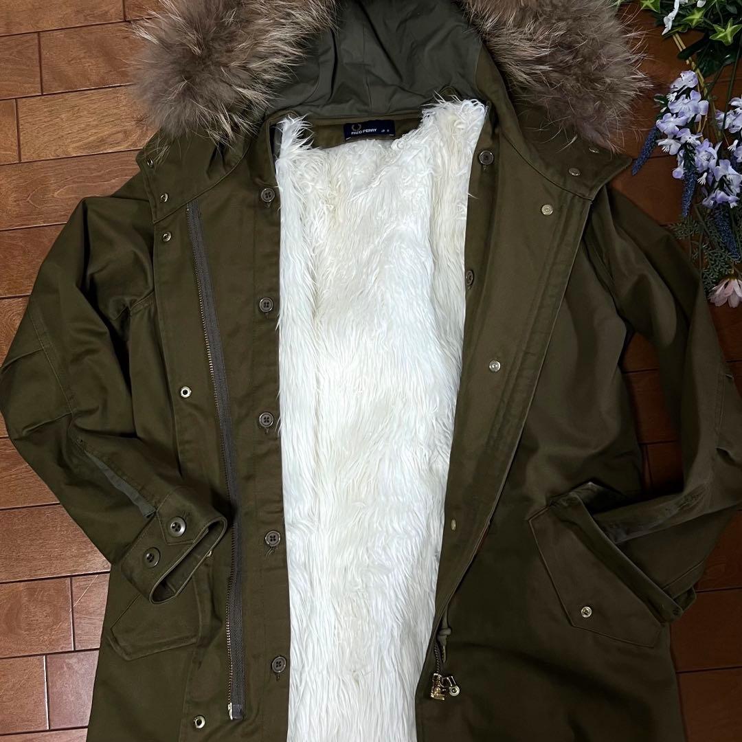 美品【フレッドペリー】 モッズコート ライナー、ラクーンファー付き