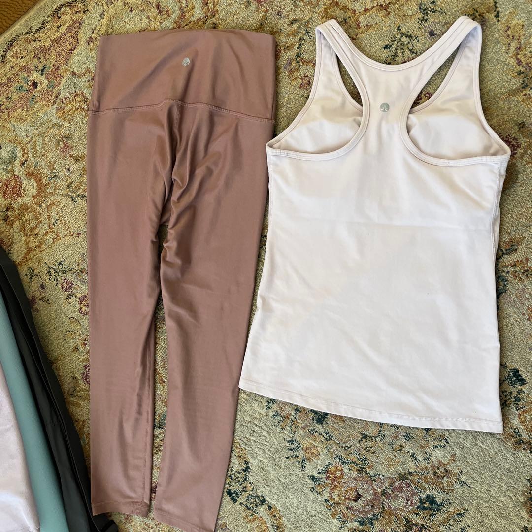 SUKALA リバーシブルヨガマット 水色 マットケース付き　ヨガウェアMサイズ