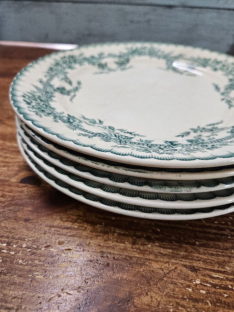 フランスアンティーク オナン窯 プレート 5枚セット COPPELIA 花柄