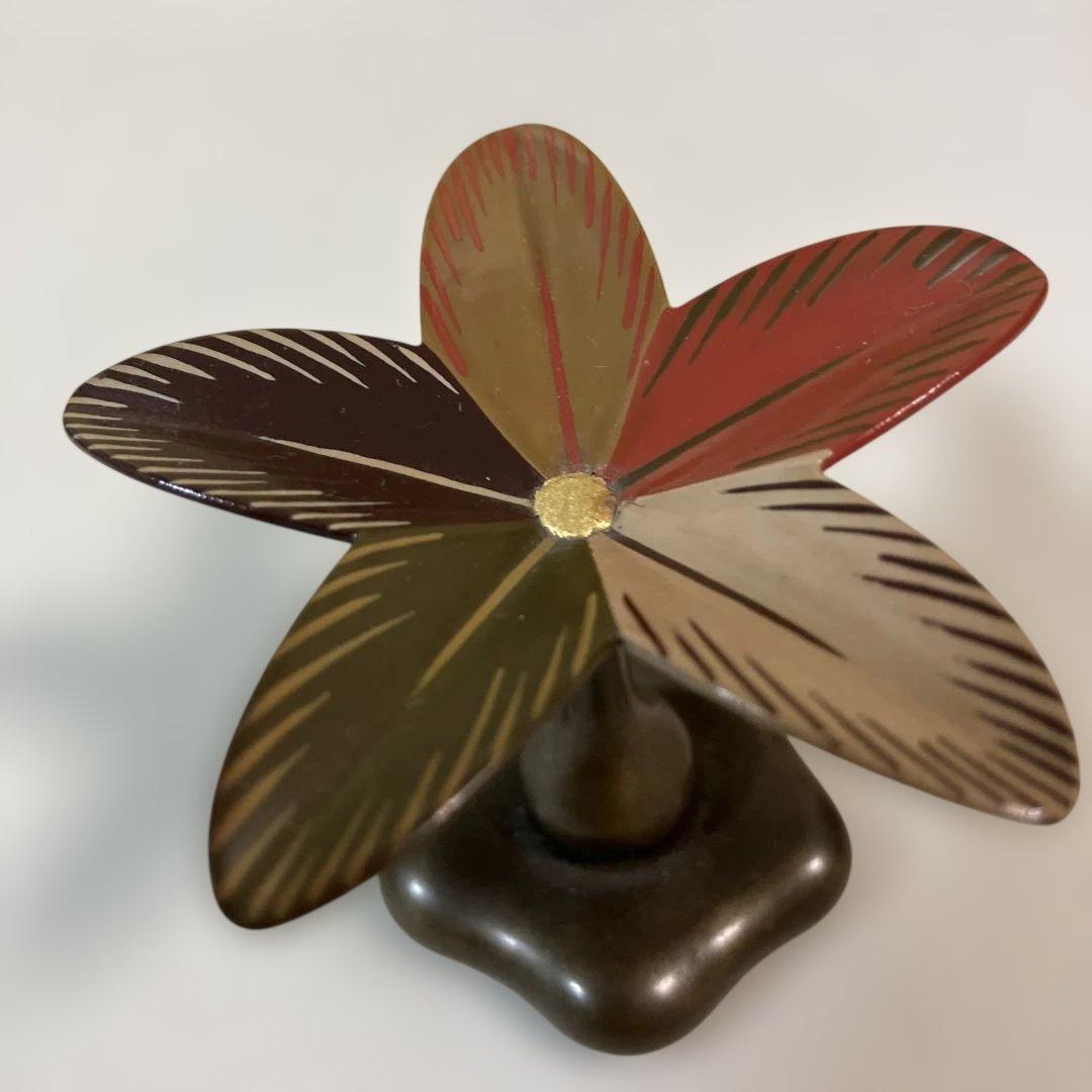 茶道具 色絵羽根蓋置 金谷五良三郎造 共箱