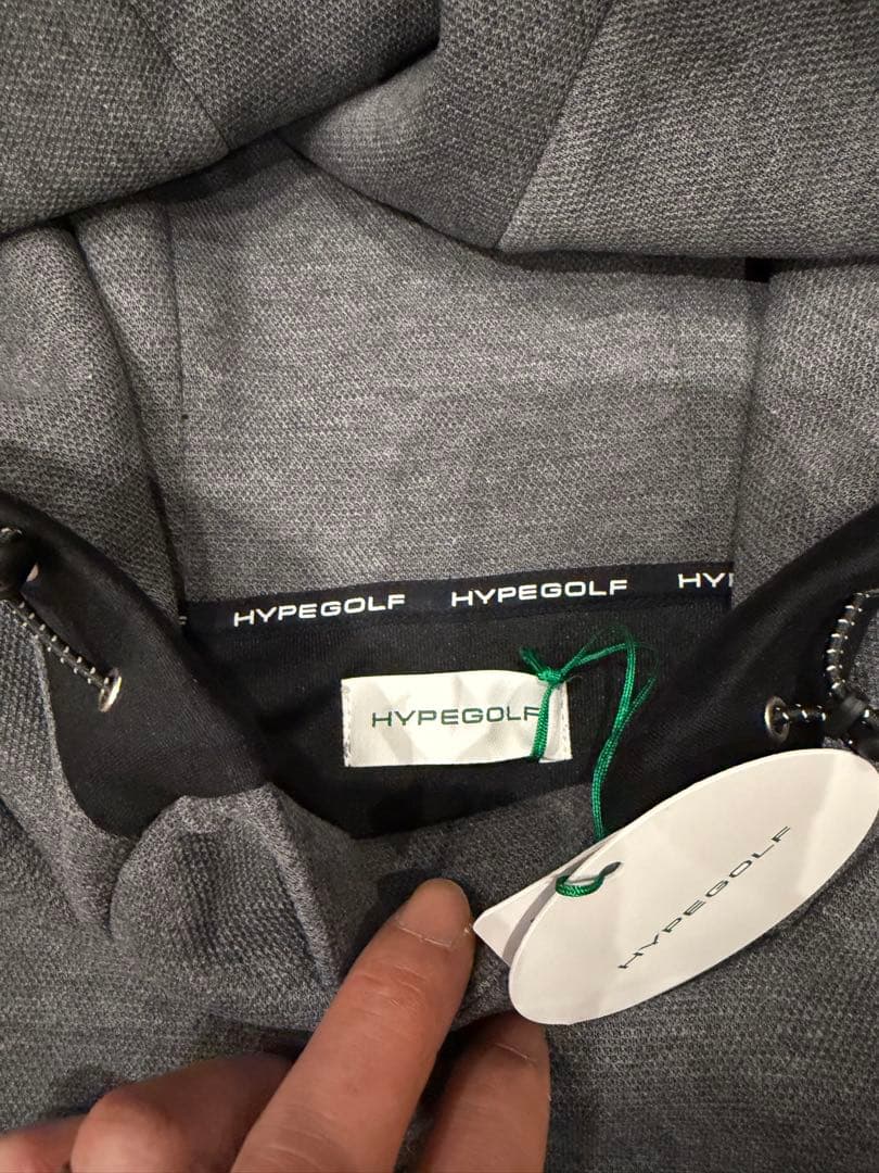 HYPEGOLF フード付きセーター グレー・ブラック