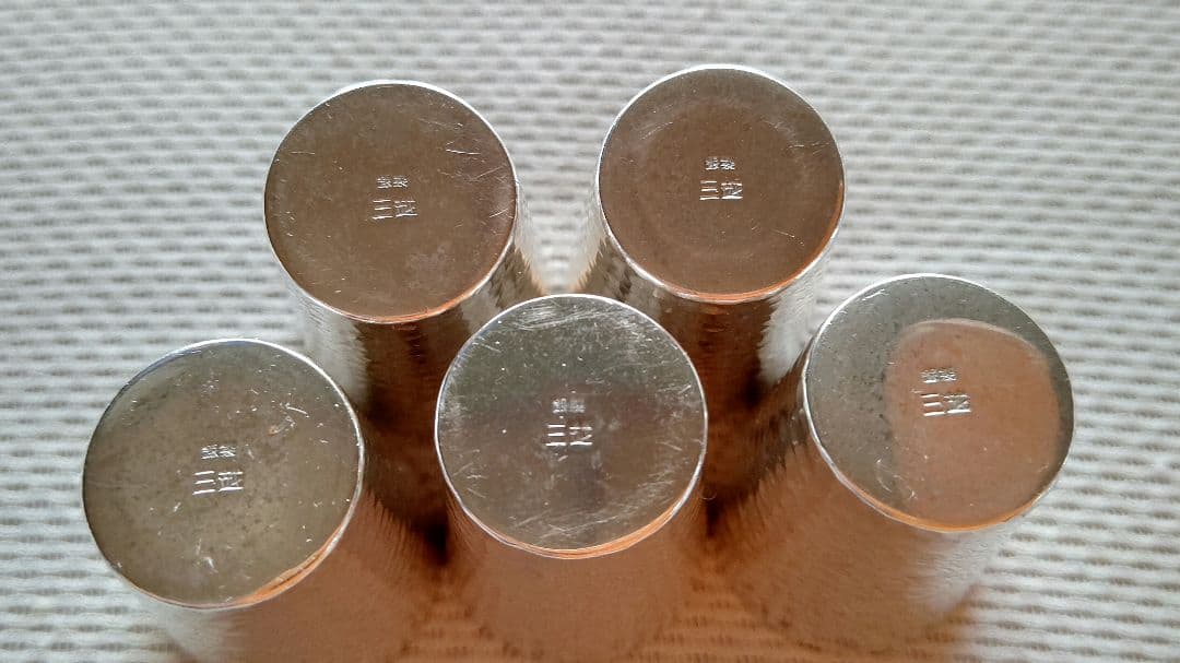 「銀製 三越」と刻印されたウイスキーカップ五個セット