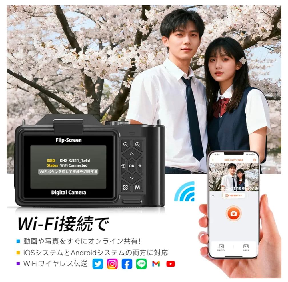 6K WiFi デジカメ コンパクトカメラ