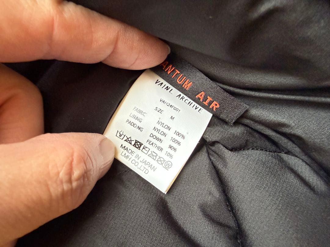 VAINL ARCHIVE / PUFF JKT ダウンジャケット M