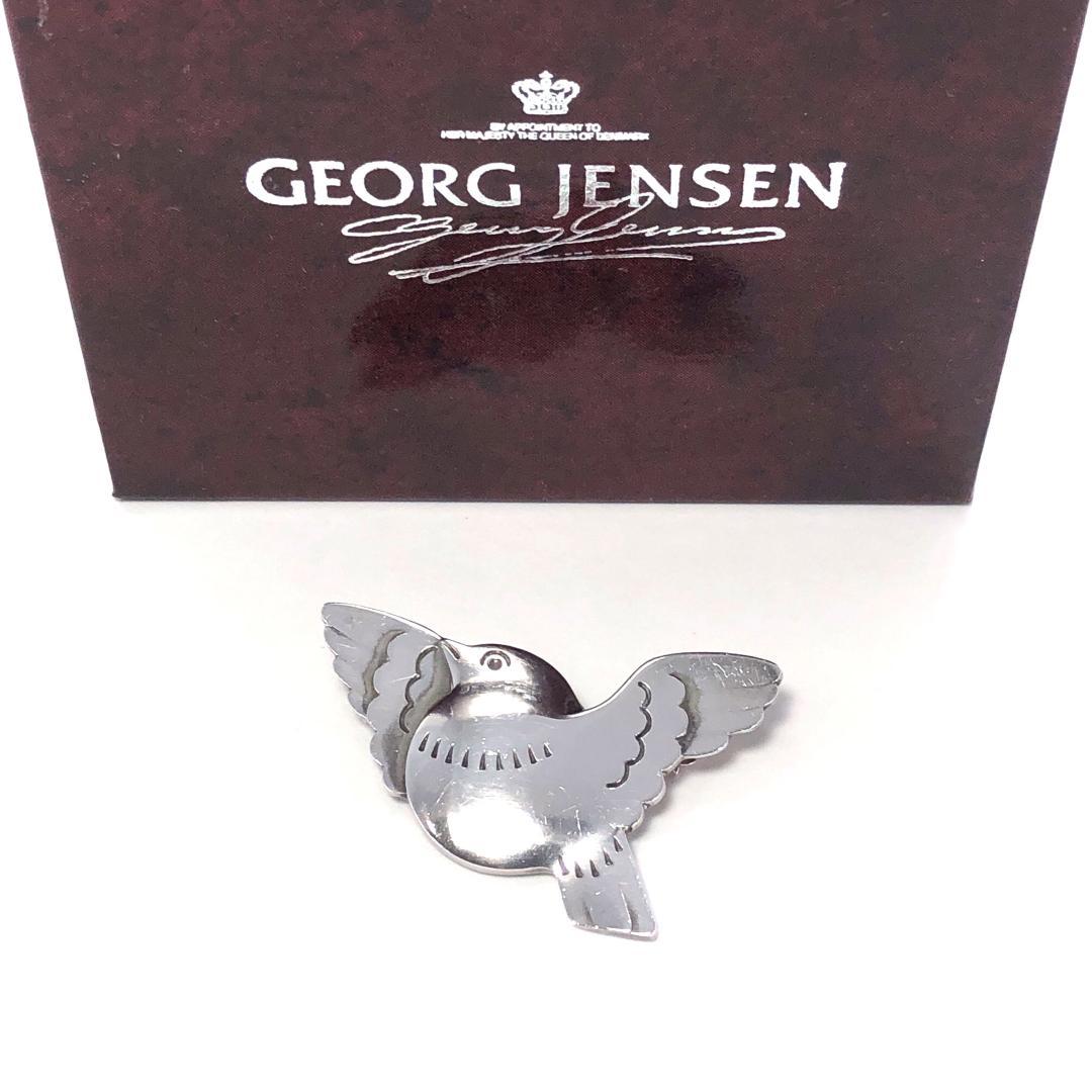 【美品・箱付き】ジョージジェンセン／トリ モチーフ ブローチ SV925／320