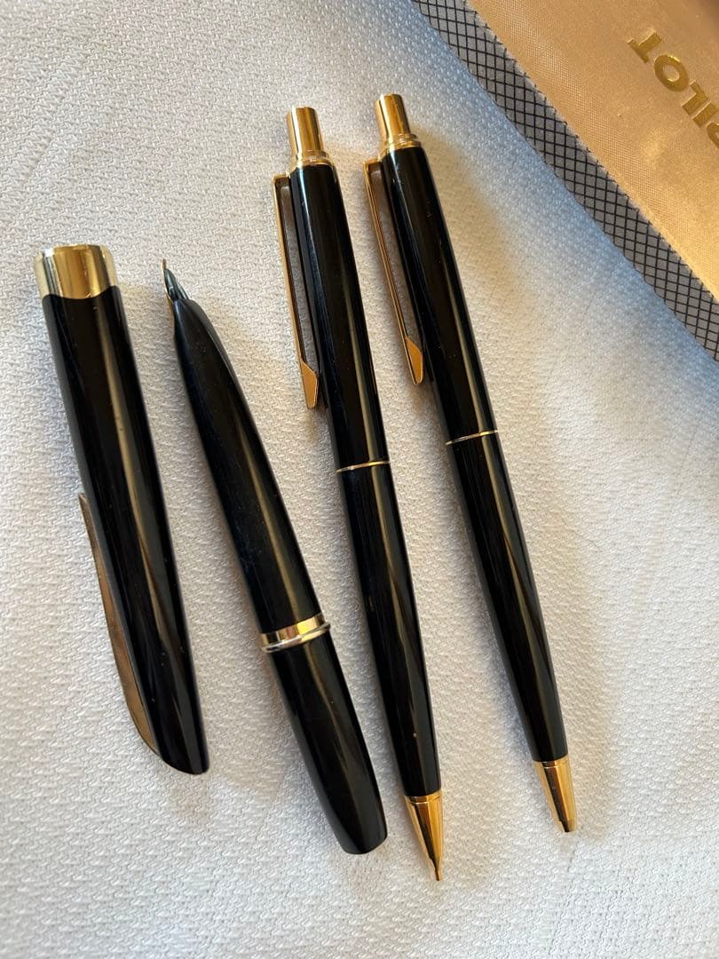 PLATINUM 18K 万年筆 ＋ PILOT ボールペン・シャープペン 3本