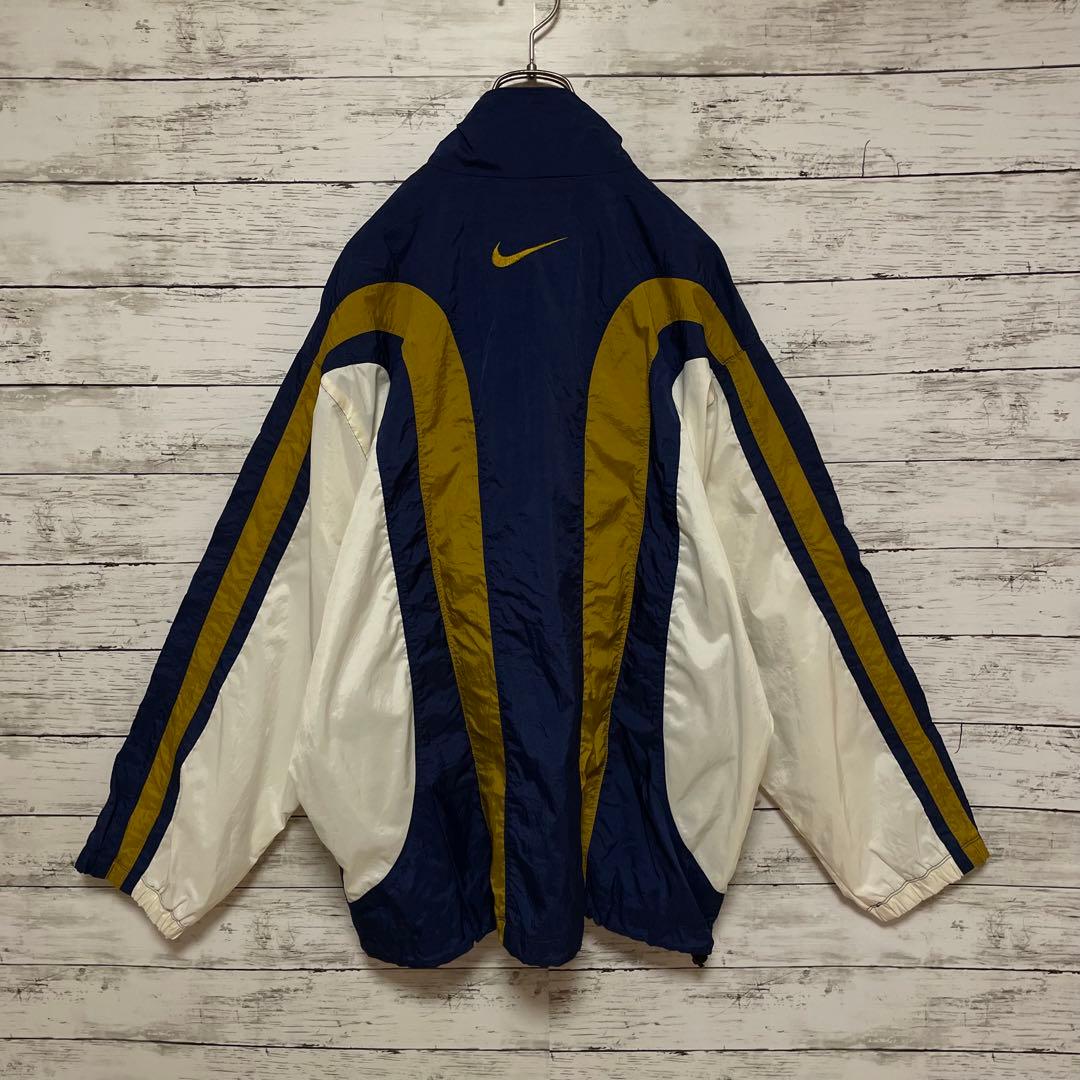 963【入手困難】ナイキ♤刺繍ロゴ　90s 銀タグ　ナイロンジャケット　即完売品