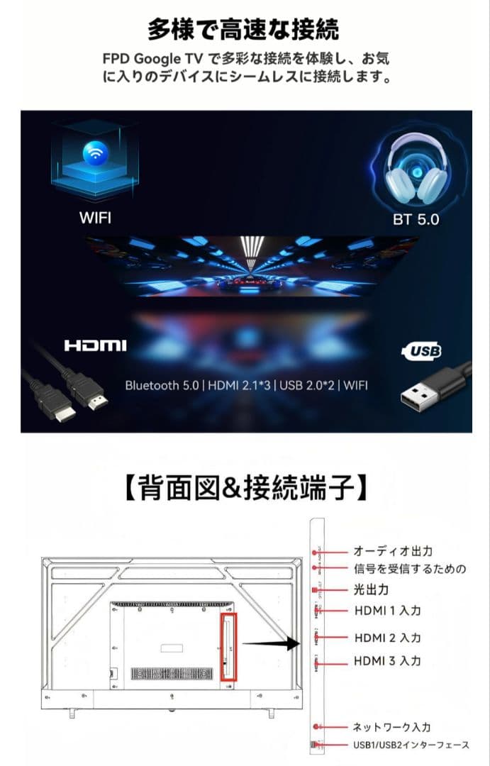 キ*カ様 【新品】最新FPDチューナレス50V型4KGoogleTV（CG50-
