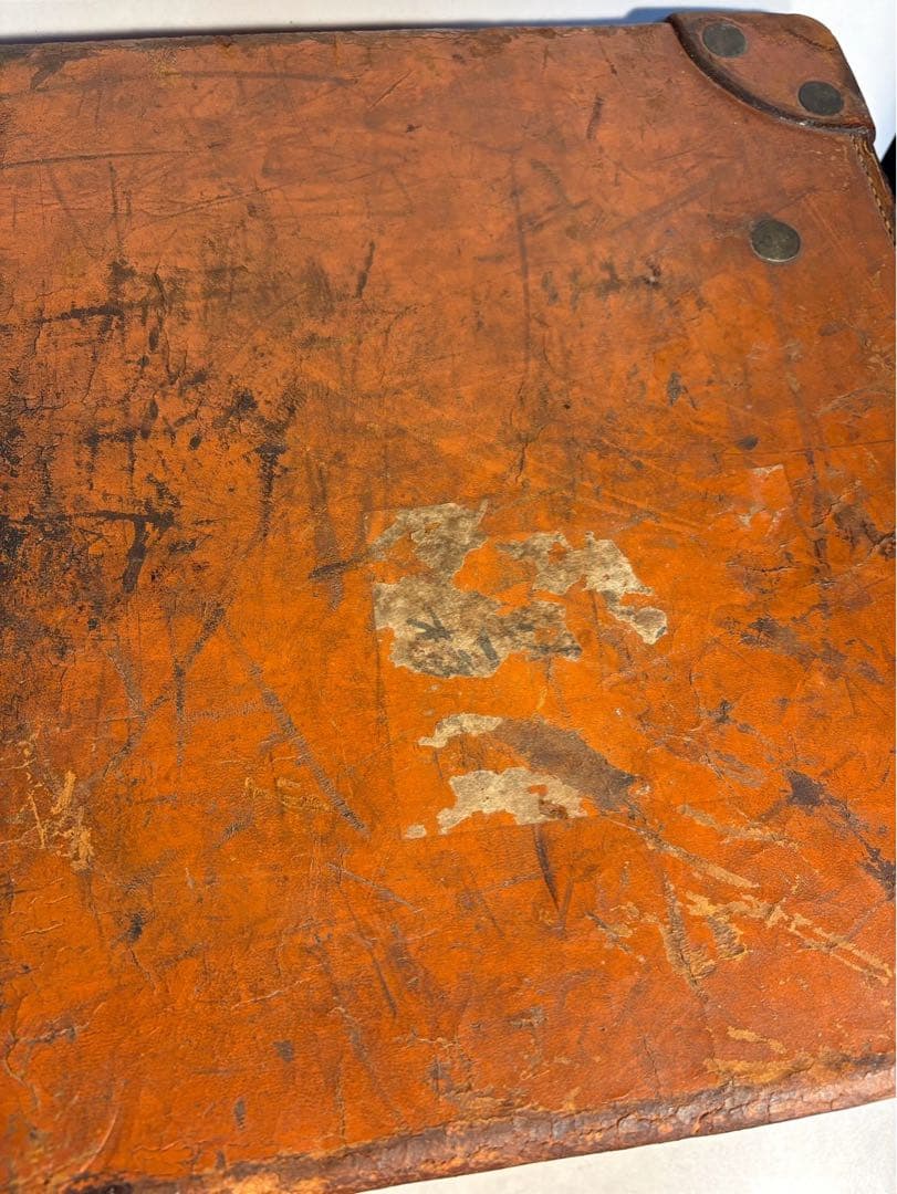 京都ホテル ラゲッジラベル付 1930年代 本革ヴィンテージトランク 昭和レトロ