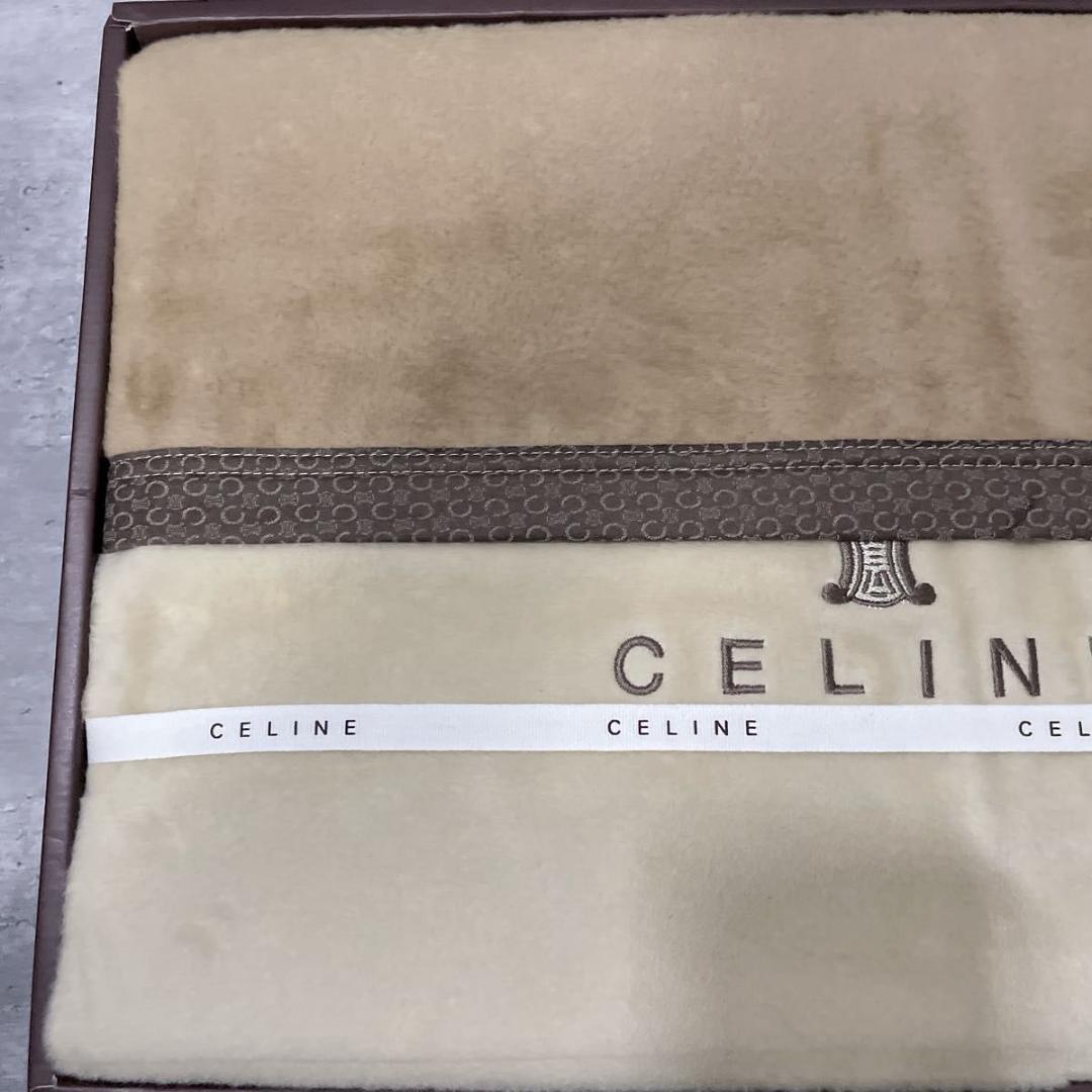未使用 CELINE セリーヌ タオルケット 綿毛布 マカダム柄 綿100%