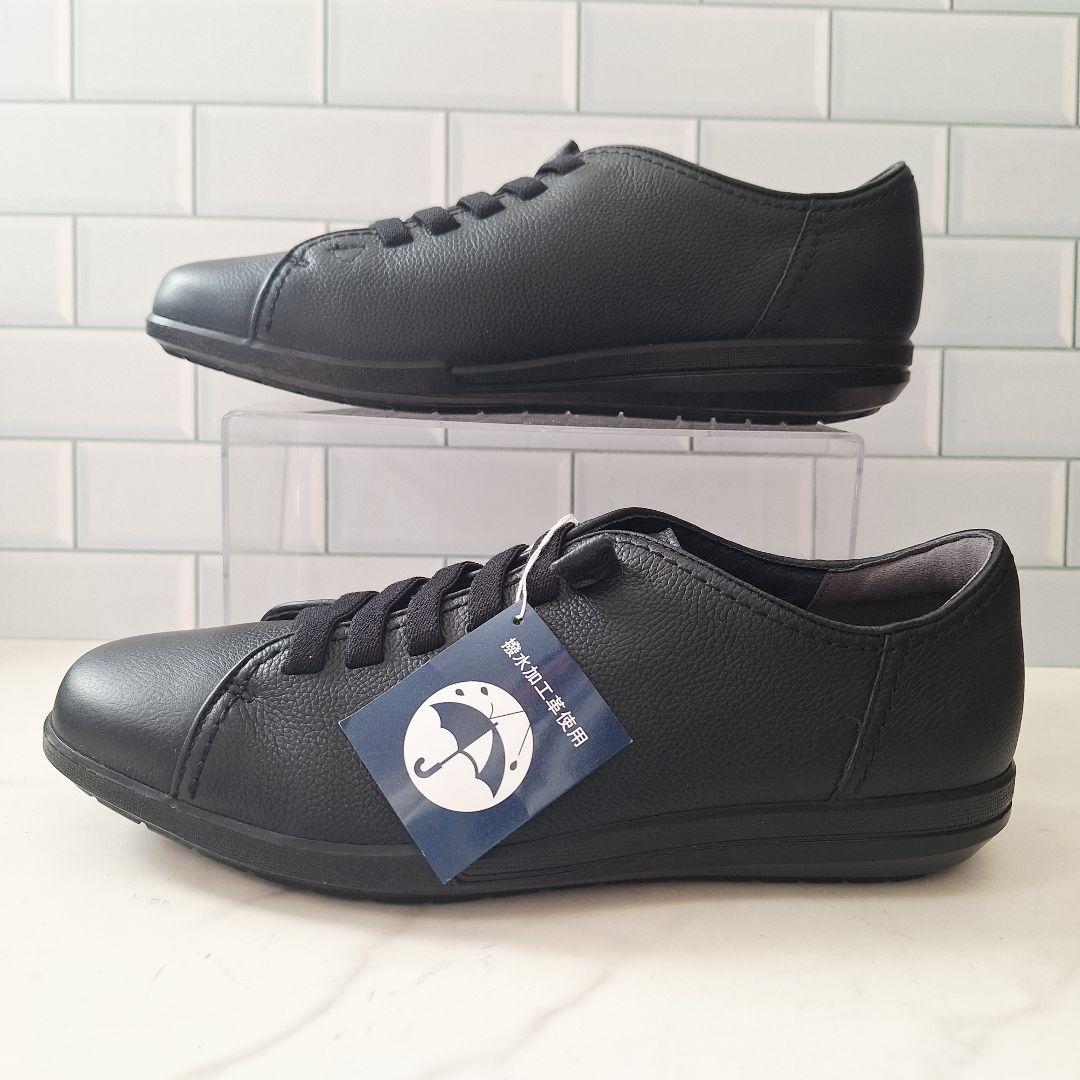 【新品】 アキレスソルボ 牛革 ゴム紐 スリッポン 26 メンズ 黒 3E