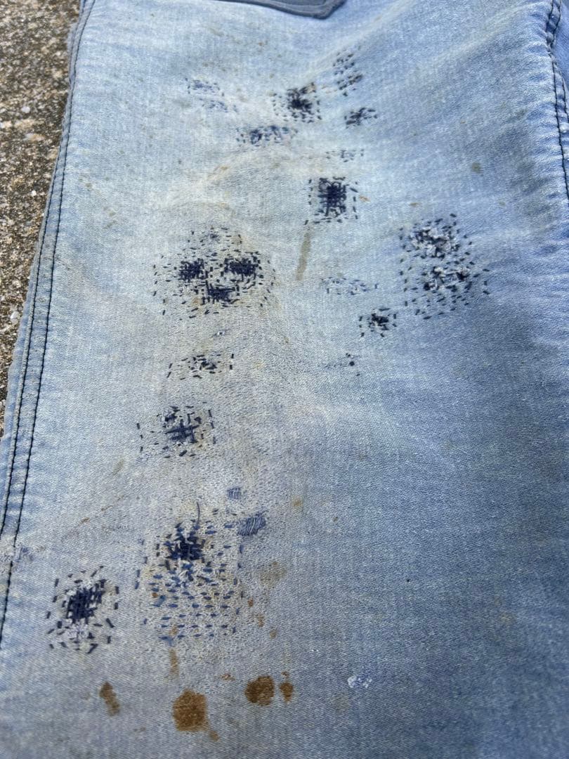 コ*ン様 30's40's50's モールスキンオーバーオール 襤褸 刺子 vi