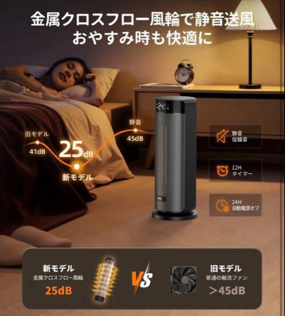 セラミックファンヒーター【速暖・静音設計25dB・ECO知能恒温・節電対策】