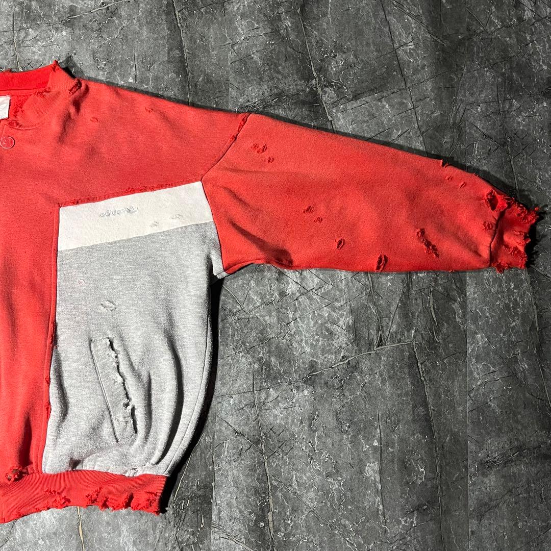adidas 80s ボロ ジャージ スウェット 鬼フェード 赤 オリジナルス