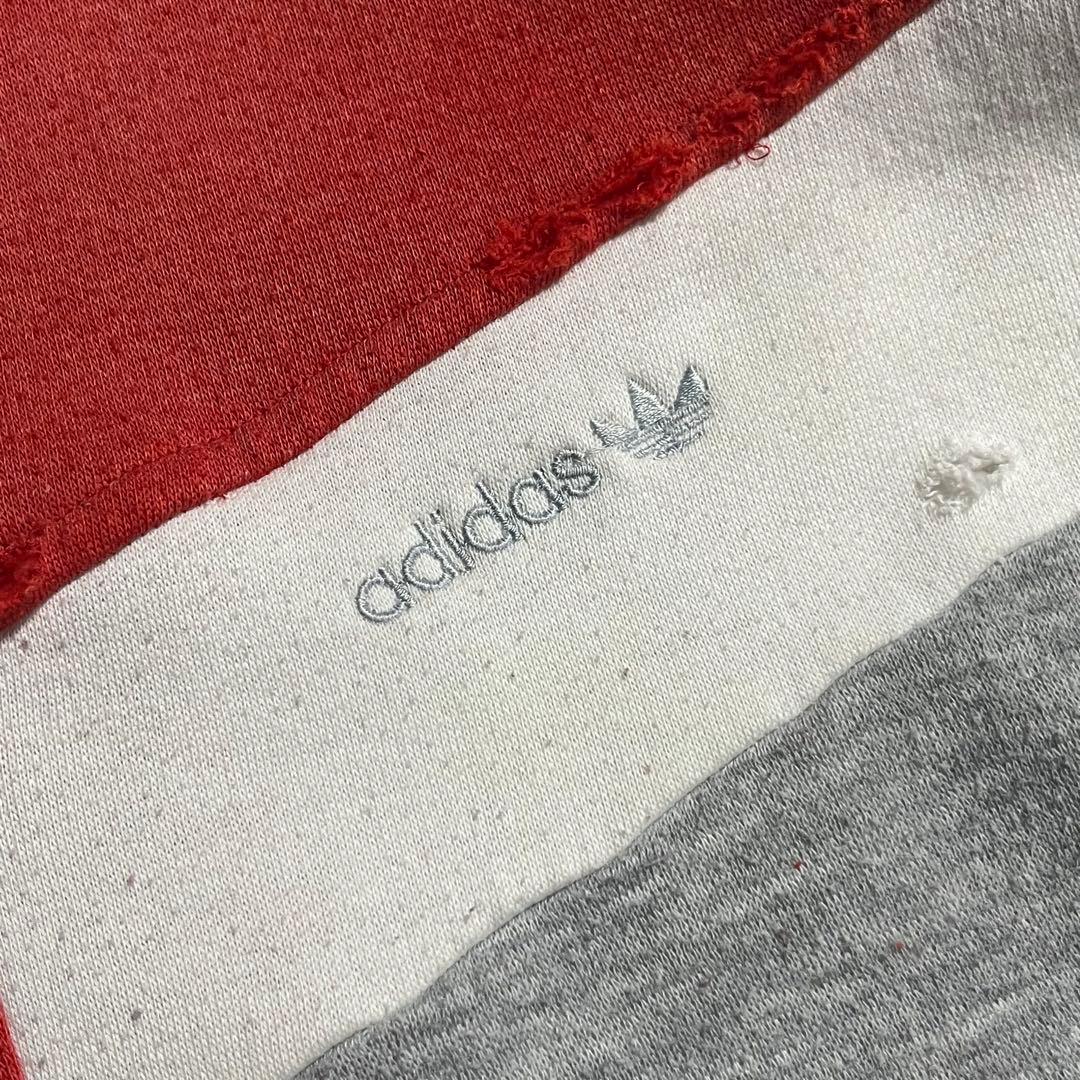 adidas 80s ボロ ジャージ スウェット 鬼フェード 赤 オリジナルス