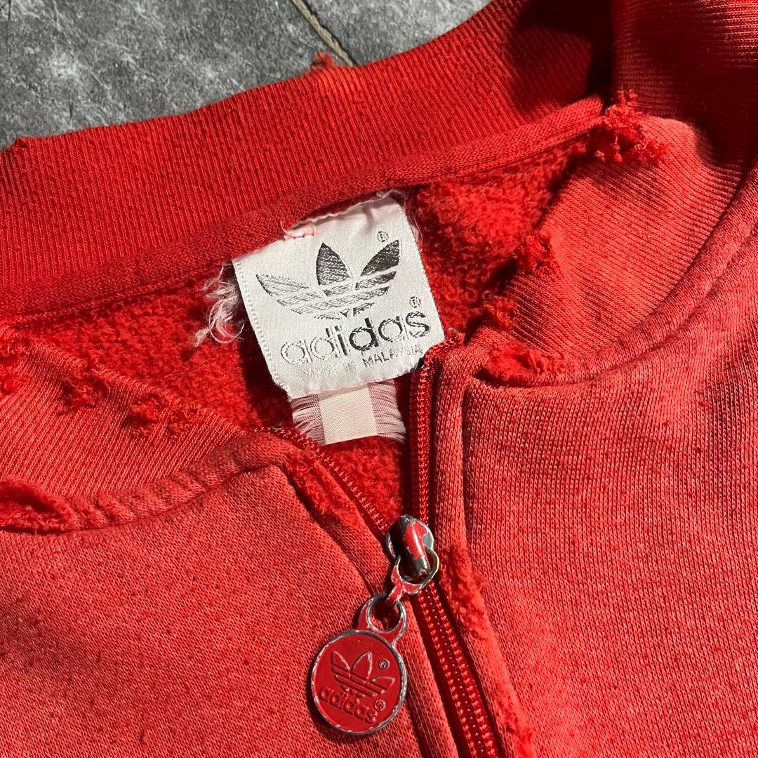 adidas 80s ボロ ジャージ スウェット 鬼フェード 赤 オリジナルス
