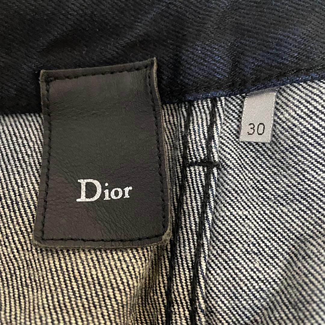 美品 ディオールオム コットン100% デニムパンツ ジーンズ ネイビー 30