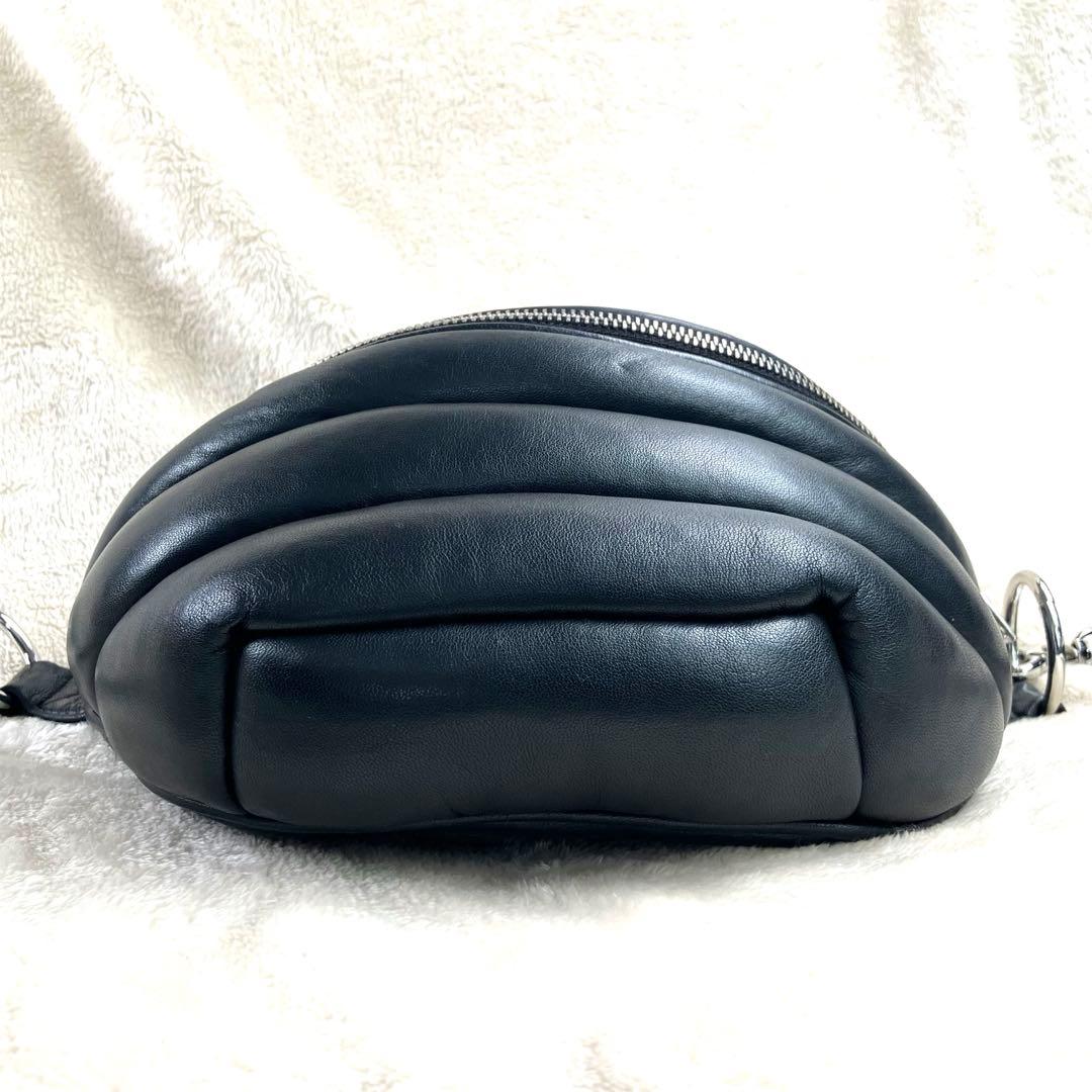 【美品✨】marimekko マリメッコ ショルダーバッグ レザー ブラック