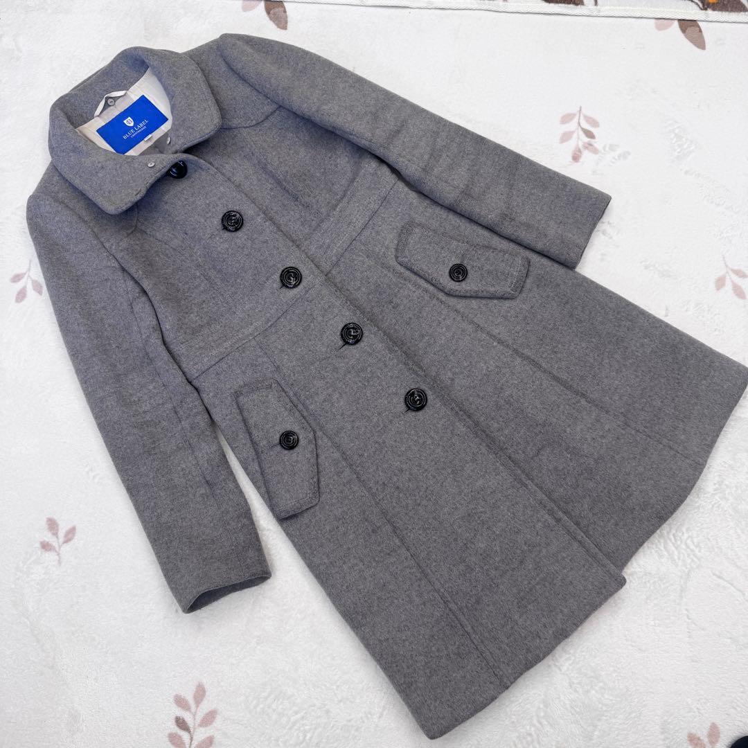 希少 40 L ブルーレーベルクレストブリッジ ウール ロング コート グレー