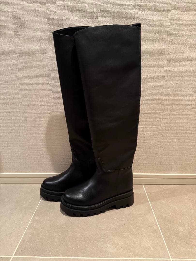 大幅お値下げ【新品】REMME 本革 レザー ニーハイブーツ 37