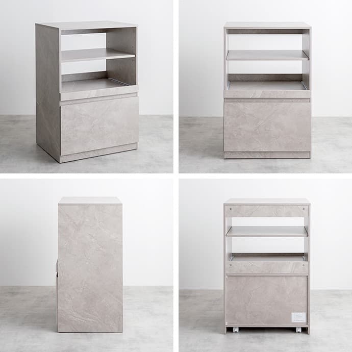 【幅60cm】Topu コンパクトキッチン収納 スライド コンセント レンジ台