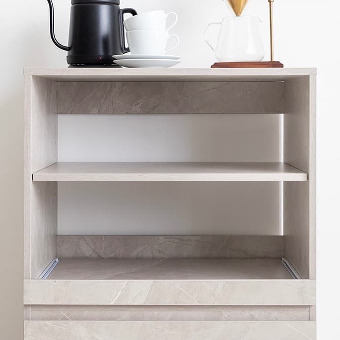 【幅60cm】Topu コンパクトキッチン収納 スライド コンセント レンジ台