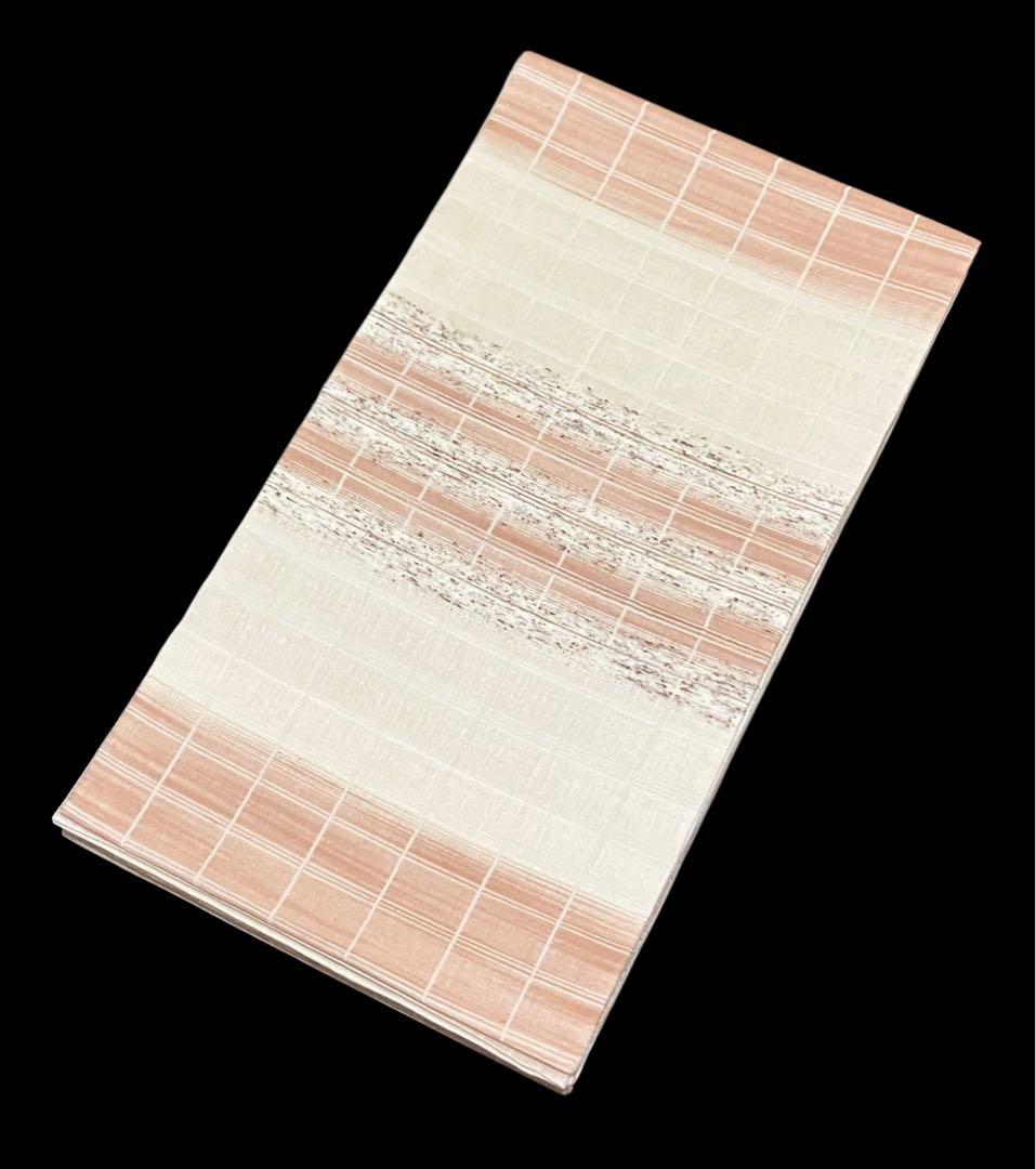 弥栄織物 スリーシーズン 袋帯 六通柄 正絹 ぜんまい紬 未使用 イ6325