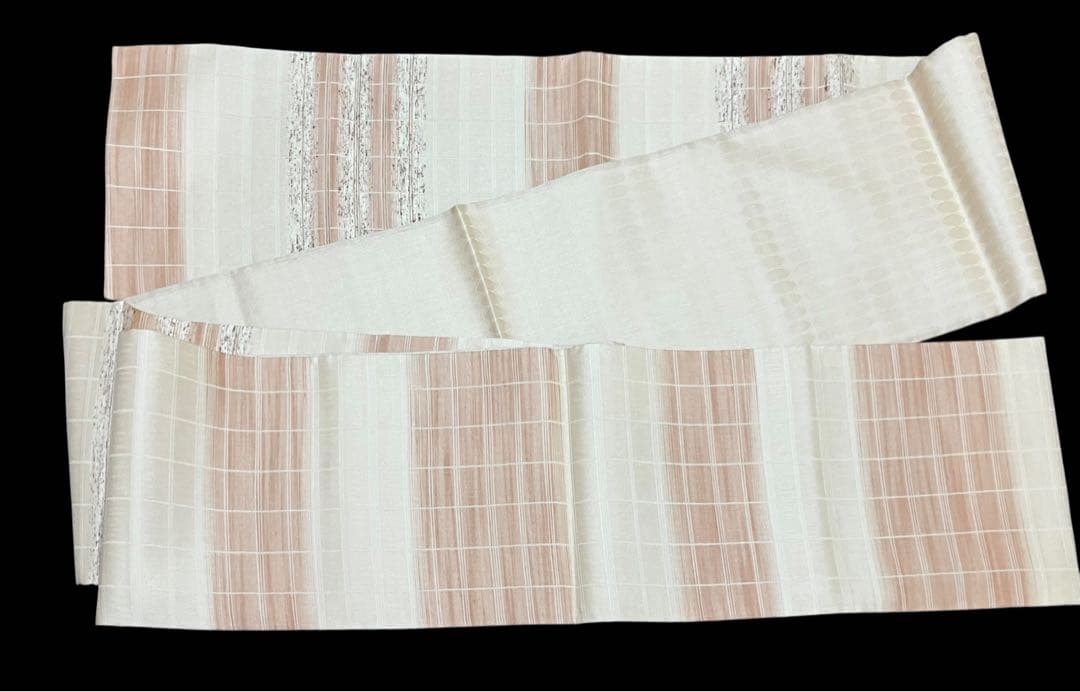 弥栄織物 スリーシーズン 袋帯 六通柄 正絹 ぜんまい紬 未使用 イ6325