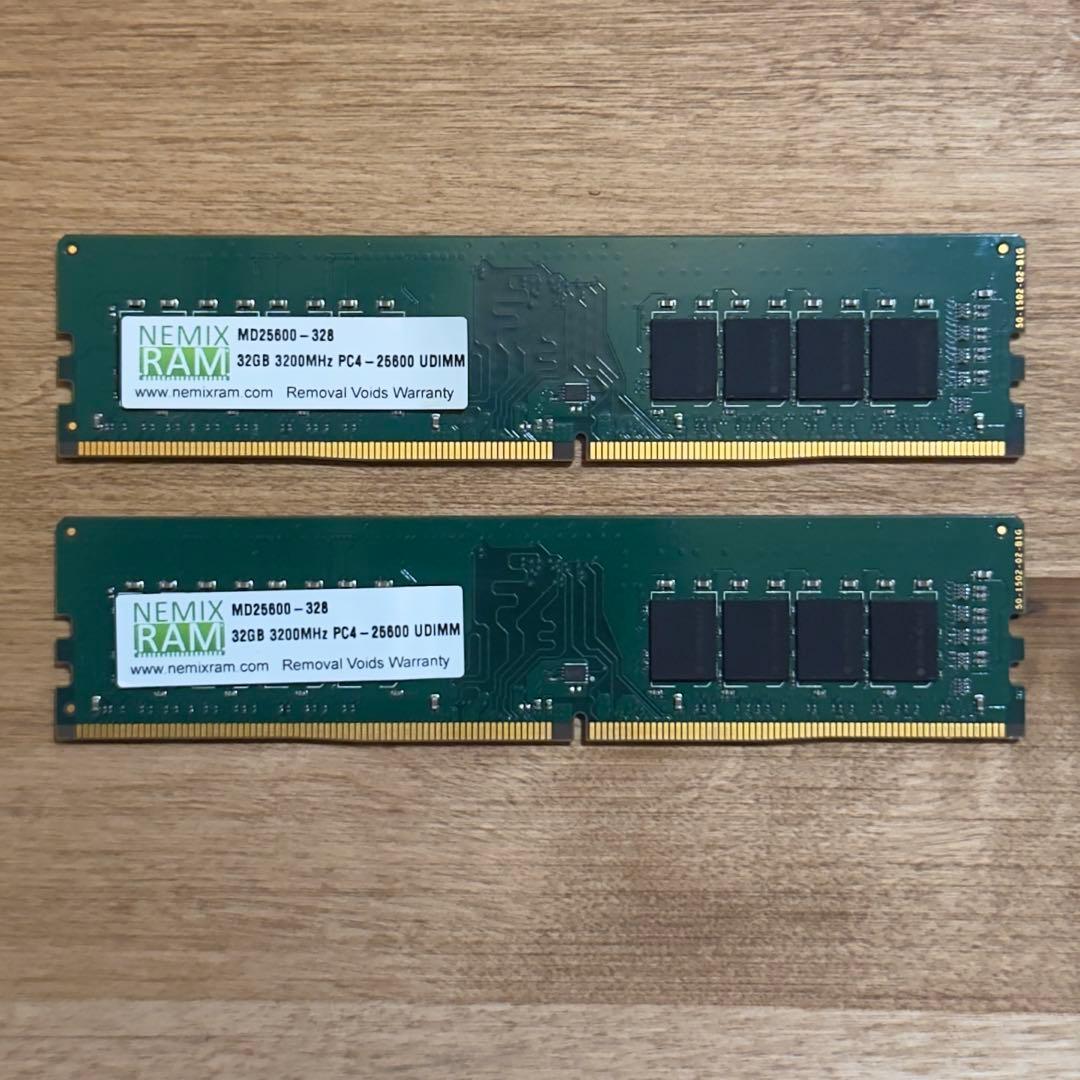 NEMIX RAM DDR4 3200MHz 32GB メモリ 2枚 計64GB