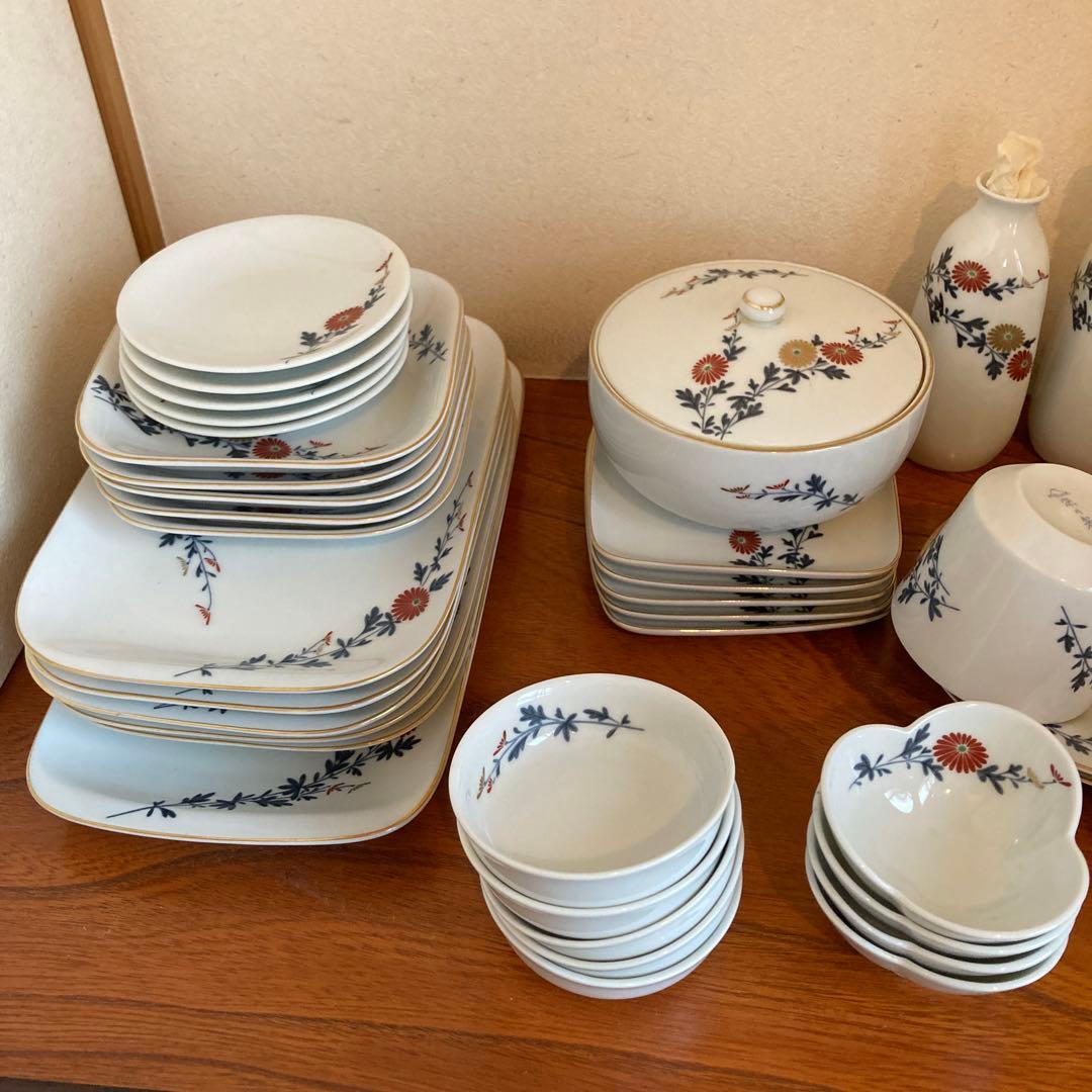 深川製磁　花柄陶器食器セット 同一シリーズ47点