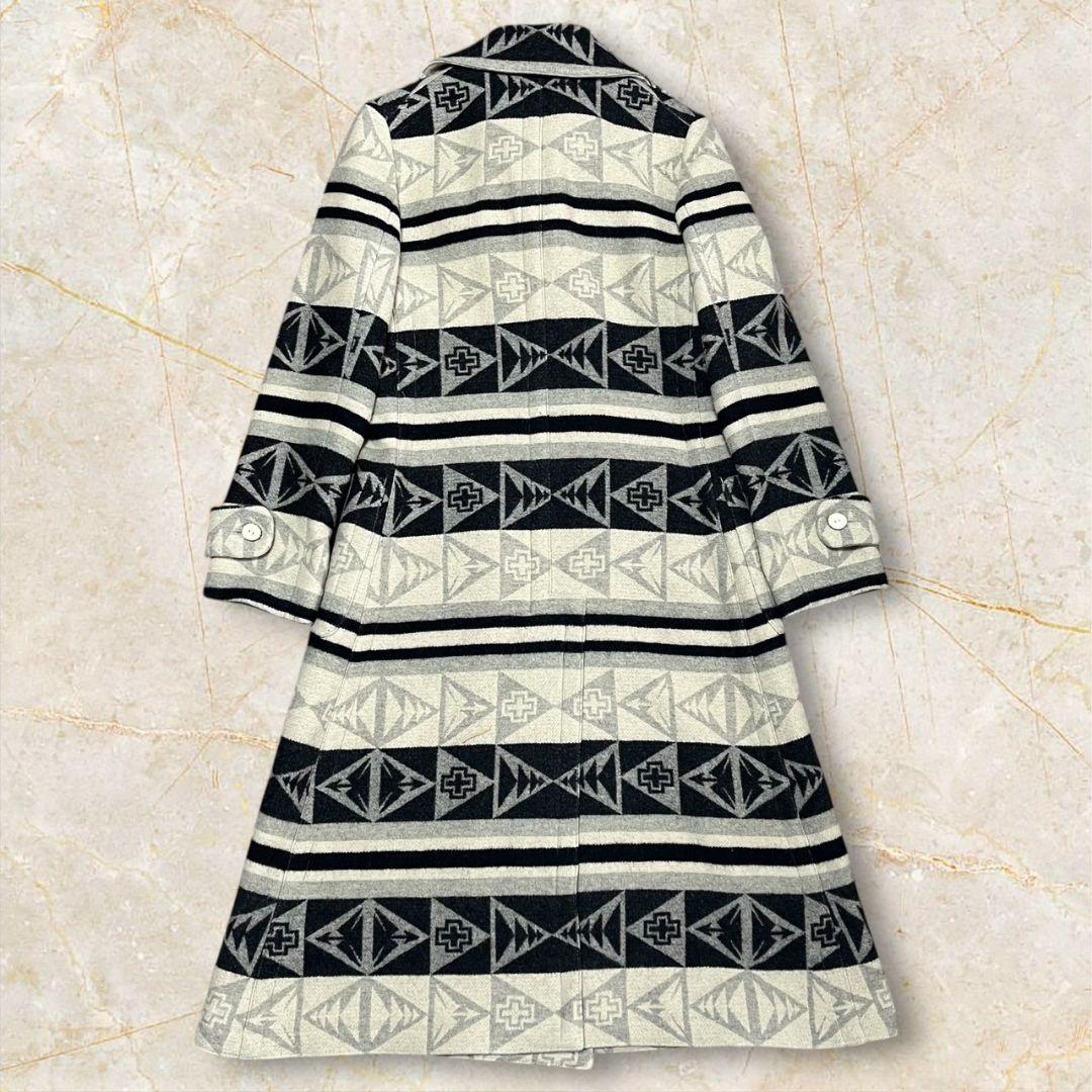 ◎90s/ネイティブ柄◎ラルフローレン★9号　M相当★ウール　コート★幾何学模様