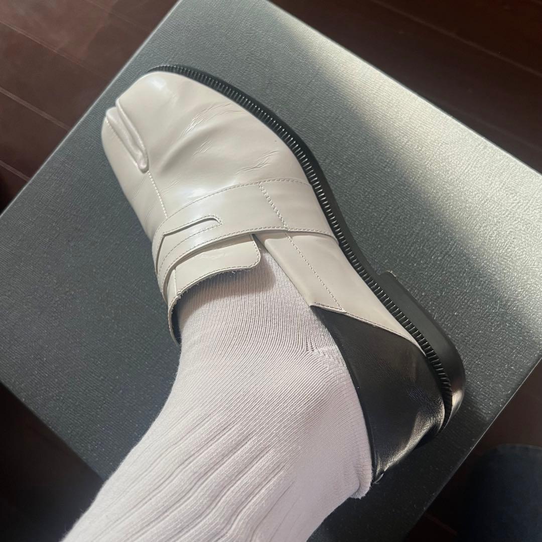 Maison Margiela ホワイトレザー トゥデザイン ローファー