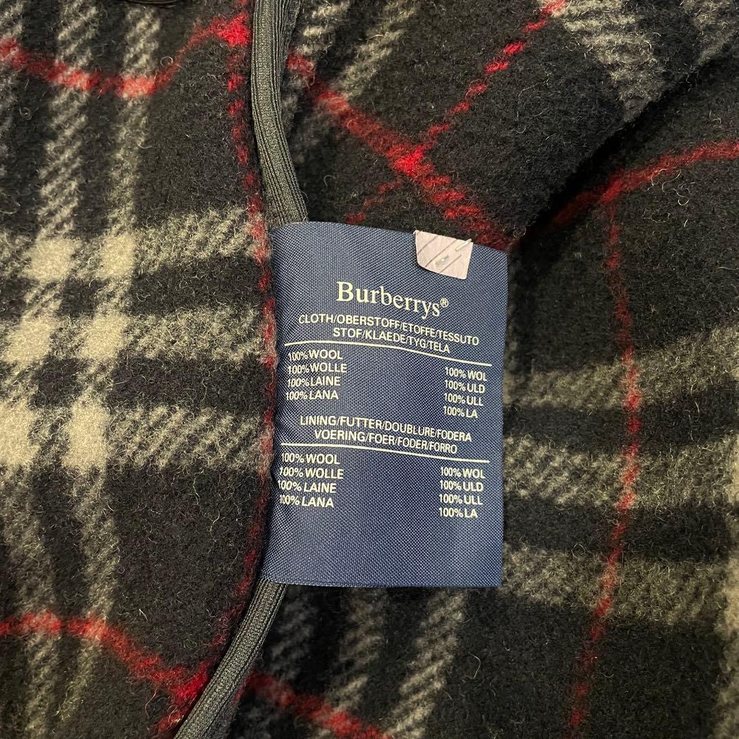 BURBERRYS ダッフルコート ネイビー ノバチェック ウール 英国製