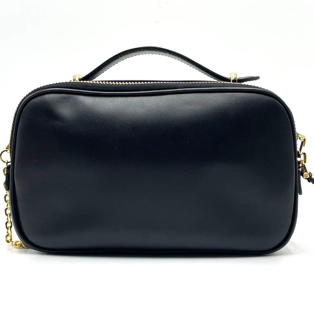 極美品● フェラガモ 2way ショルダーバッグ ガンチーニ ブラック レザー