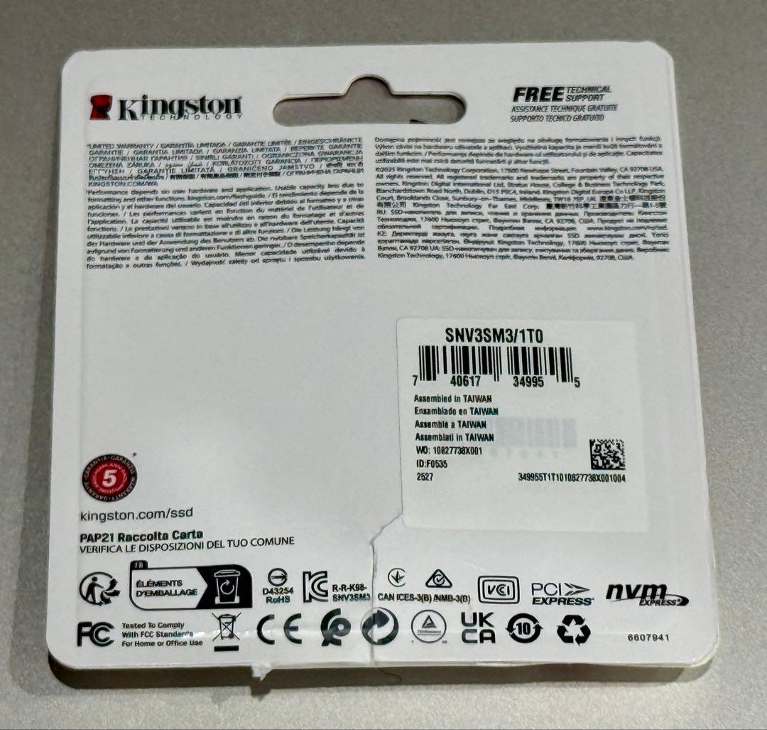 SSD m.2 2230 1TB キングストン SNV3SM3/1T0