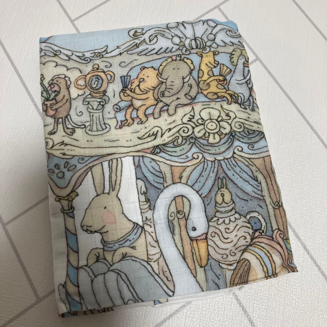 【新品】アトリエシュー　ブランケット　おくるみ　カルーゼル・ブルー