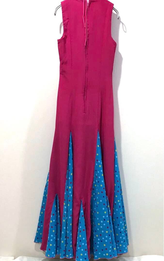 フラメンコ衣装 豪華 水玉 CANELA PURA ロングドレス スペイン