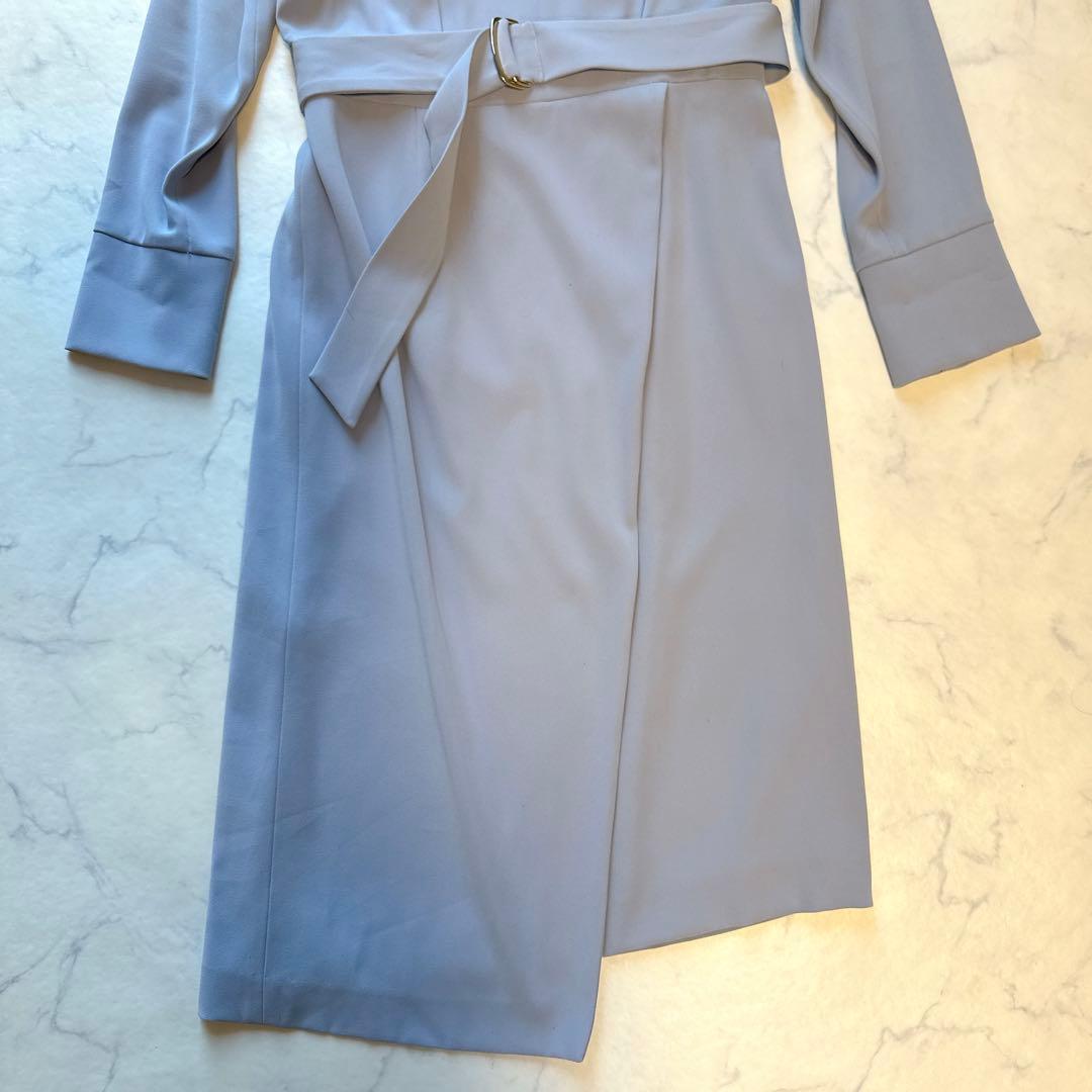 PINKY & DIANNE ダブルクロスアシンメトリーワンピース　ライトブルー