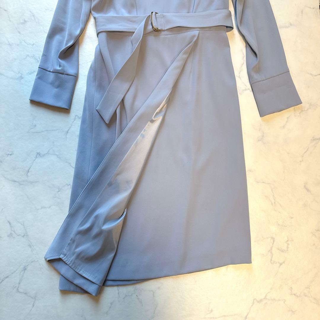 PINKY & DIANNE ダブルクロスアシンメトリーワンピース　ライトブルー